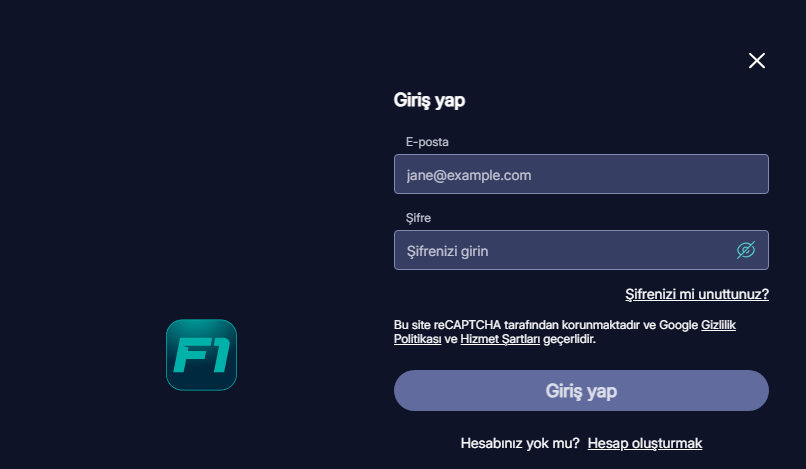 F1casino Resmi Giriş